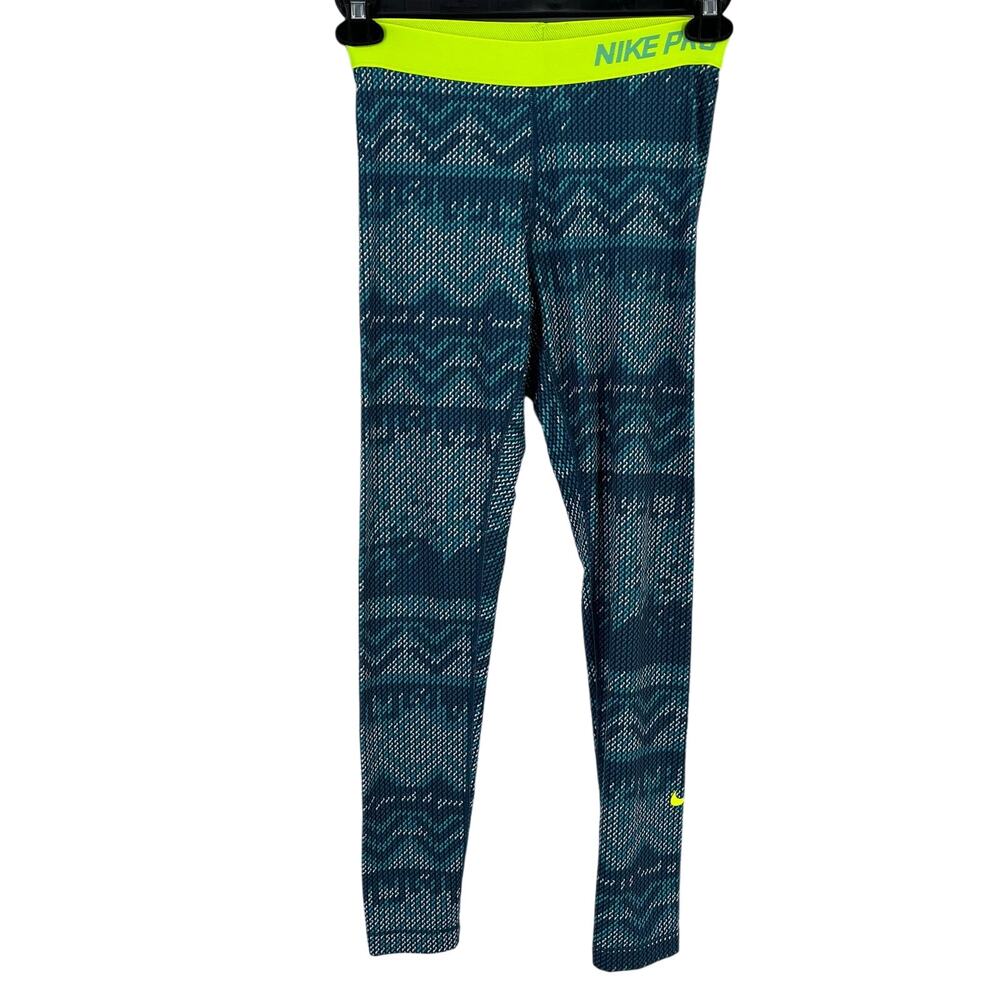 Nike Pro Drifit Geo Pattern Pull On Leggings Womens Size Medium